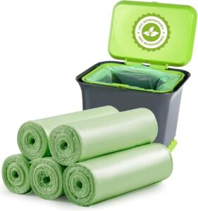 120 sacs poubelle compostables 6L recyclés pour déchets