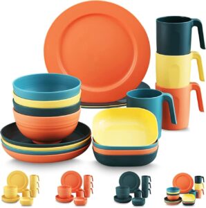 Assiettes plastiques 20 PCS : vaisselle légère et sûre