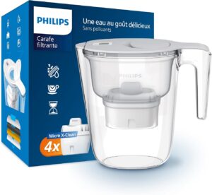 Carafe filtrante Philips + 4 cartouches Micro X-Clean 2