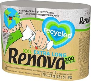 Essuie-tout recyclé XXL : 2 rouleaux équivalent 5 standard