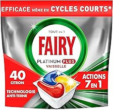 Fairy Platinum Plus : 40 Tablettes Lave-Vaisselle Citron