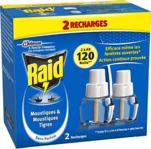 Insecticides Raid Liquide Électrique Recharge 2 x 60 Nuits