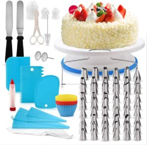 Kit pâtisserie 106 pcs : plateau tournant & ustensiles déco