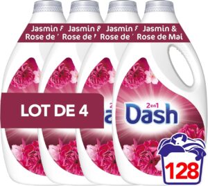 Lessive Liquide Dash 2en1 Jasmin 128 Lavages Ultra Nettoyante