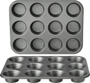 Moules à muffins antiadhésifs Amazon Basics - Lot de 2