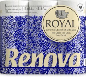 Papier hygiénique Renova 4 plis blanc - 9 rouleaux confort