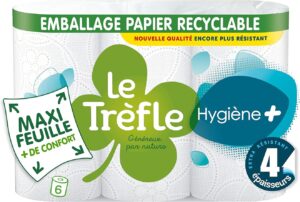 Papier toilette Le Trèfle Hygiène+ x6 - Douceur & Écologique