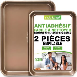 Plaques de cuisson antiadhésives NutriChef – Lot de 2