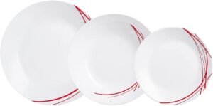 Service de table Arcopal : Blanc et Rouge en promotion