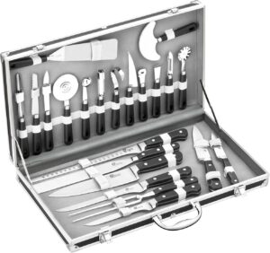 Valise Cuisinier Pradel Excellence : 23 Pièces en Acier Inoxydable