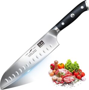 Couteau Santoku SHAN ZU 18CM en Acier Inoxydable Allemand - Chef Professionnel