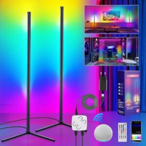 Euakee Lampadaire LED WiFi RGBIC : 16 Millions de Couleurs