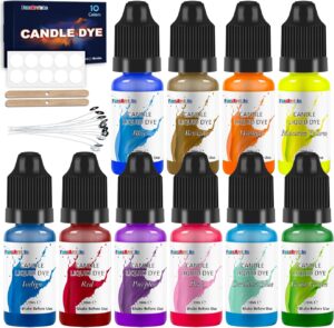 FansArriche Colorant pour Bougie Liquide - 10 Couleurs Hautement Concentrées