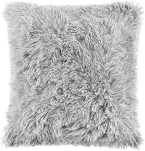 Housse de Coussin Marilou Gris 40x40 cm : Luxe en Imitation Fourrure Douceur d'Intérieur