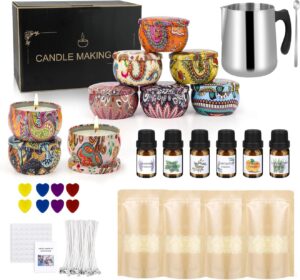 Kit Bougie DIY pour Adultes : Cadeau Noël Femme - 480g Cire