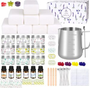 Kit DIY Bougies LDUMODUW : Cire d’abeille, 9 boîtes, 8 couleurs – Créez vos bougies!