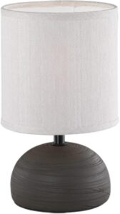 Lampe de table Luci en tissu cappuccino – Céramique, 14×14 cm, Interrupteur cordon