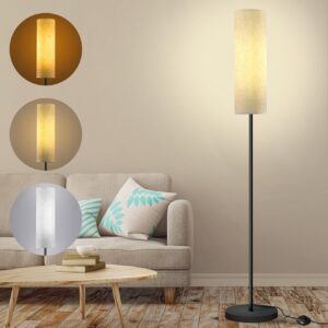 Optez pour un lampadaire LED dimmable E27 12W avec abat-jour lin et interrupteur