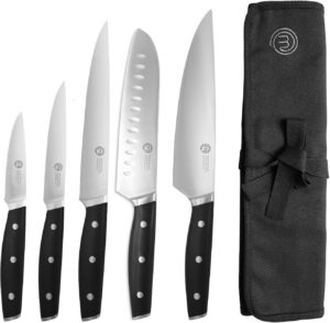 Set Couteaux Professionnels MasterChef : Malette 5 Pièces en Acier Inox